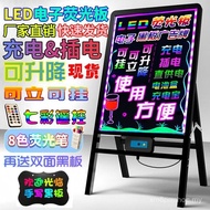 Papan Pendarfluor LED Papan Pengiklanan Elektronik Papan Hitam Bercahaya Papan Iklan Jalan Menegak G