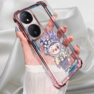For Honor X7B Case plating silicone TPU cute Back Cover shockproof cartoon transparent phone case Ho