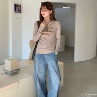 CUTNSEW [71457] Textured Appliqués Embroidered Ribbed Hooded T Fitted Narrow-Waisted Good Elasticity