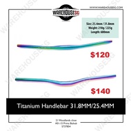 Titanium Handlebar 31.8mm and 25.4mm for escooters/bicycles #0114KH1&amp;KI1