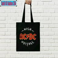 ACDC tote bag metal band/rock band tote bag for men and women canvas cotton