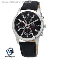 watch▨Orient Sporty Chronograph Black Dial Quartz FKU00004B0 Men's Watch(Black)