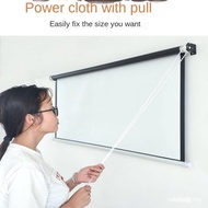 Projector Hand-Pulled Curtain Projector Household Curtain Rolling Manual Lifting Curtain HD Anti-Lig