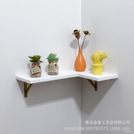 Wooden Wall Shelf Iron Corner Solid Wood Partition Shelf Living Room Entrance Wall Wall Storage Shelf