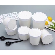 Paper bowl/ White party disposable cup/ Paper Cup/ steamboat soup bowl tabao round paper tub contain