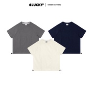 Unisex 4Lucky 6427 Boxy T-shirt, Drawstring Waist T-shirt with 4Lucky Letter Embroidery on the Back 