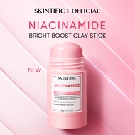 SKINTIFIC - Niacinamide Bright Boost Clay Stick 40g | Brightening Glowing Masker Wajah Komedo Skinca