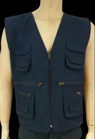 MEN VEST/VEST JACKET/MEN COTTON VEST/REPORTER VEST/MEN FISHING VEST SLEEVELESS - NAVY BLUE