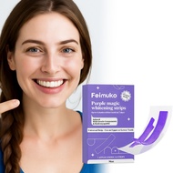Purple Teeth Whitening Strips 14 Strips with Hydroxyapatite, Hydrogen Peroxide, Field Mint Extract f