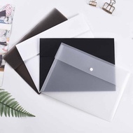 A4/B5/A5 Transparent Business File Bag Office Data Storage Bag PP Snap Waterproof File Paper Wallet 