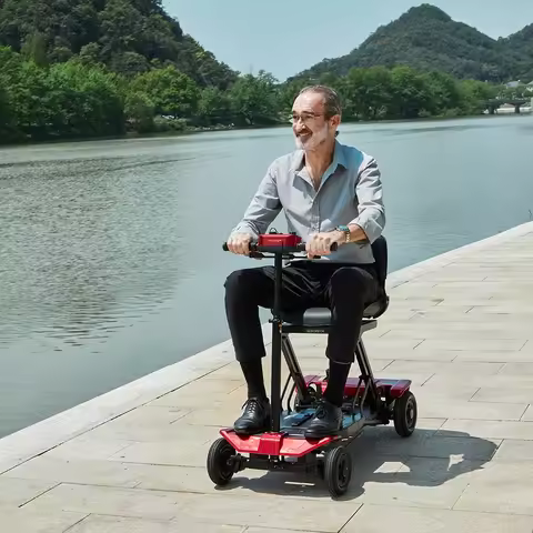 Foldable 4 Wheel Electric Scooter Air Plane Approved Mobility Scooter For Elderly People With Limite