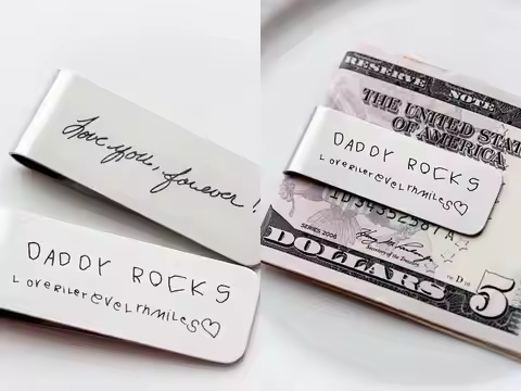 Custom Lettering Couple Money Clip Wallet Slim Pocket Cash ID Credit Card Money Holder Stainless Ste