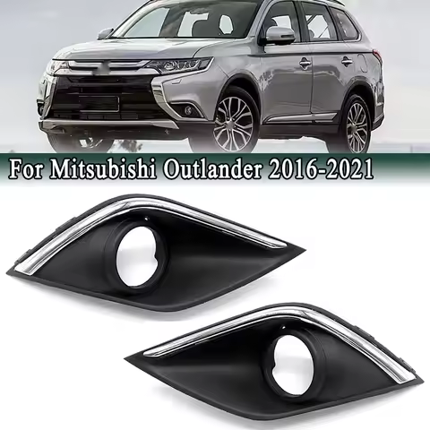 6400G482 6400G481 Front Bumper Fog Light Bezel Cover Shell Lamp Frame with Chrome Trim for Mitsubish