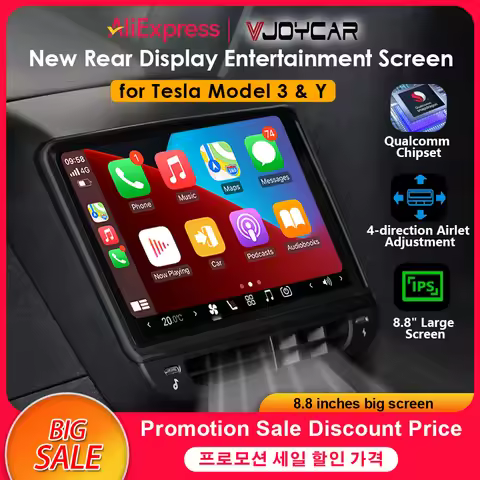 VJOYCAR Newest 8.8inch 4K HD Rear Display for Tesla Model Y 3 WIFI Entertainment Screen Qualcomm Chi