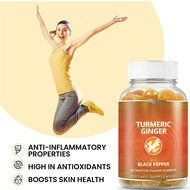 Turmeric Vitamin Supplement Gummies with Ginger Black Pepper 60 Count