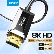 Jasoz HDMI 2.1 8K 48Gbps ความเร็วสูงพิเศษ รองรับ Dynamic HDR eARC Dolby Atmos HDCP 3D Super Clear สายเชื่อมต่อTV สายทีวี Monitor PS4 โปรเจคเตอร์ สายเคเบิล HDMI สายอ่อน สายhdmiต่อทีวี
