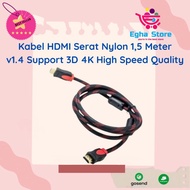 1.5 Meter HDMI Cable Ver 1.4 High Quality Gold Plated AV Nylon Fiber HDTV Cable Male to Male 1.5m Su