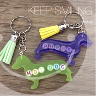 handmade name keychain customise, customize 3D doggy puppy dog class tag for kids Christmas Birthday Friendship gift