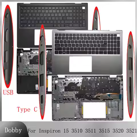 New For Dell Notebook Inspiron 15 3510 3511 3515 3520 3521 Laptop Palmrest Case Keyboard US English 