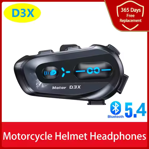 2024 New D3X Motorcycle Bluetooth Helmet Intercom 1000mAH High-capacity Battery Auto Answer For lnco
