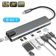 Converter Cable 8 in 1 USB Type C to HDMI/LAN/TF/SD/2*USB 3.0/USB C/PD