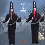 [Dark Impermanence] White Impermanence Halloween costume, Gangster costume, mask, wig, Dharma Master