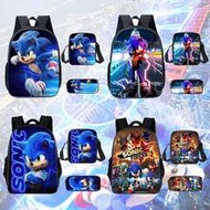 3D Printed Cartoon Pencil Case Backpack Shoulder Bag With Wide Strap, Back Support, 3-Piece Set, Mul