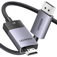 UGREEN DisplayPort to HDMI 8K@60Hz Cable Braided 1M, 4K@240Hz, DP 1.4 to HDMI 2.1 Support 3D/HDCP 2.3/Active HDR/32.4Gbps/Multi-Screen for Monitor Projector Compatible with Lenovo HP Laptop