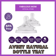 [PHILIPS] Avent Natural Response Teats Nipple Puting 2.0 Skin Soft Material and Flexible Spiral 2pcs