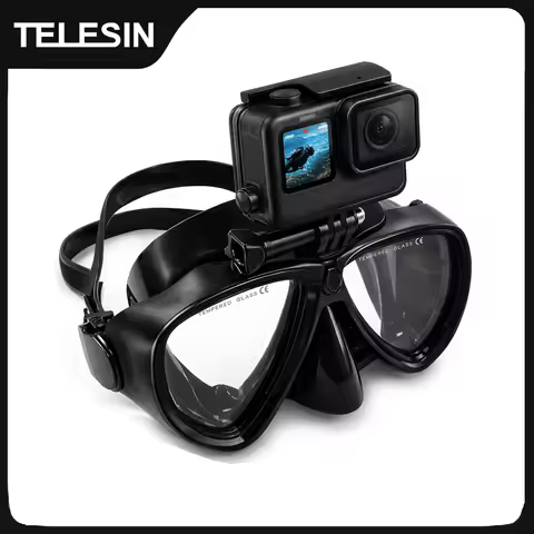TELESIN Diving Glasses Mask Scuba Dive Snorkel Swimming Googgles Tempered for GoPro Hero DJI OSMO Ac