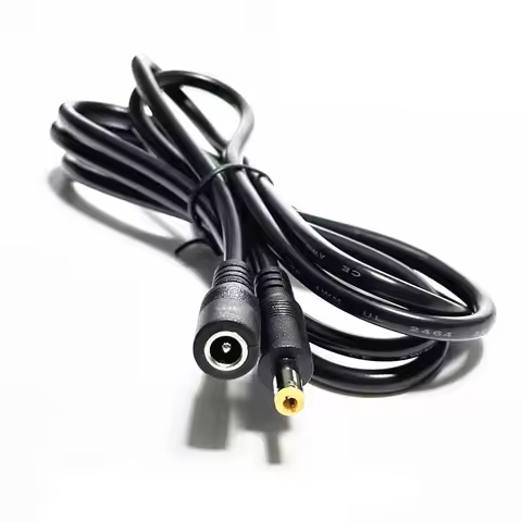 5.5X2.5mm Male to 5.5X2.1mm Extension Cable 18AWG DC Power Supply Adapter Connector Wire Cord for CC