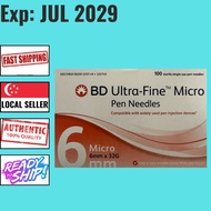BD Ultra Fine PRO Pen Needle 32G x 6mm 100's Instant Performa Freestyle Accu Chek