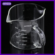 [Iniyexa] Espresso Measuring Glass, Jug, Cup, Carafe, Double Pourer, Multifunctional Espresso Glass Mini Measuring Cup for Everyday Use, 250 Ml