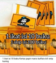 Kertas papir manis buffalo bill strip kuning 1ikat / 1slop (asli /original)