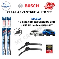 BOSCH Clear Advantage U Hook Wiper Set Mazda CX5 KE 1st Gen (2012-2017) / 3 Sedan BM 3rd Gen (2013-2