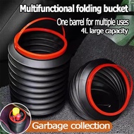 Foldable Water Bucket Car Container 4L Dustbin Multifunctional Storage Car Bin Bucket Car Mini