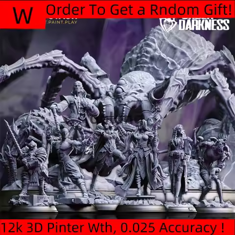 Dnd Miniatures Figures 3d Printing [Drow Elf] Warrior Archer, Priest, Fungal Zombie, Blind Monk, Spi