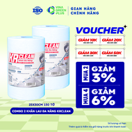 [Combo 2] Cuộn Khăn giấy lau đa năng Krclean 25x30cm 150 tờ siêu thấm hút lau tủ bàn ghế bề mặt của 
