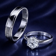 SAN950 Couple Engagement Wedding Ring [C056] - Silver950 Palladium Platinum White Gold