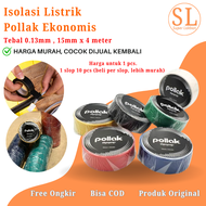 isolasi listrik kiloan murah 1 slop isi 10 pcs pollak ekonomis original warna hitam merah hijau