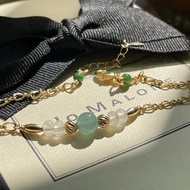 寄情//天然翡翠A貨 藍水 白翡 綠翠 美國14KGF配飾 手鍊