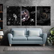 HIASAN DINDING Space Black Wall Decoration | City Light Room Decoration | Living Room Decoration