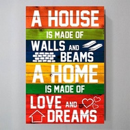 Wooden Poster house and home wall art/