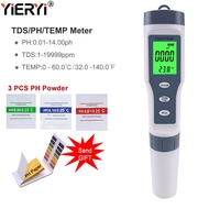 YIERYI 3-in-1 Digital pH Meter with ATC, pH/TDS/TEMP Water Quality Meter,  Suitable for Swimming Poo