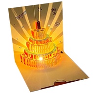 3D Birthday Card Cake 3D Greeting Card Music,lighting,birthday Cards,birthday dedicated Music