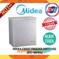 Midea Chest Freezer Gross 180L/Nett 142L  (WD-186WA) [READY STOCK+Fast DELIVERY]- Media Warranty Mal