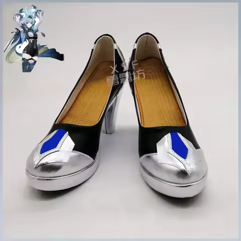 Game Genshin Impact Eula Cosplay Shoes PU Leather Shoes Halloween Carnival Boots Cosplay Prop Custom