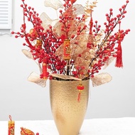 Tall Flowerpot Metal Copper Gold Flower Vase Jumbo Flower Vase Meihwa Chinese New Year