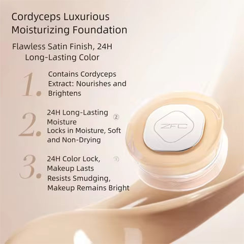 ZFC Caterpillar Fungus Luxe Make up Foundation Classic 101 Ivory/102.5 Natural 15g (0.53 oz)