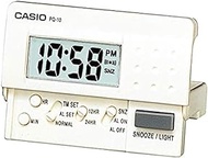 Casio Pq10-7r Travel Alarm Clock Led Light, White Color (WHITE, 46 X 65 X 15)